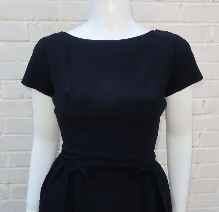 Classic 1950's Best and Company Little Black Dress With Bows For Sale ...