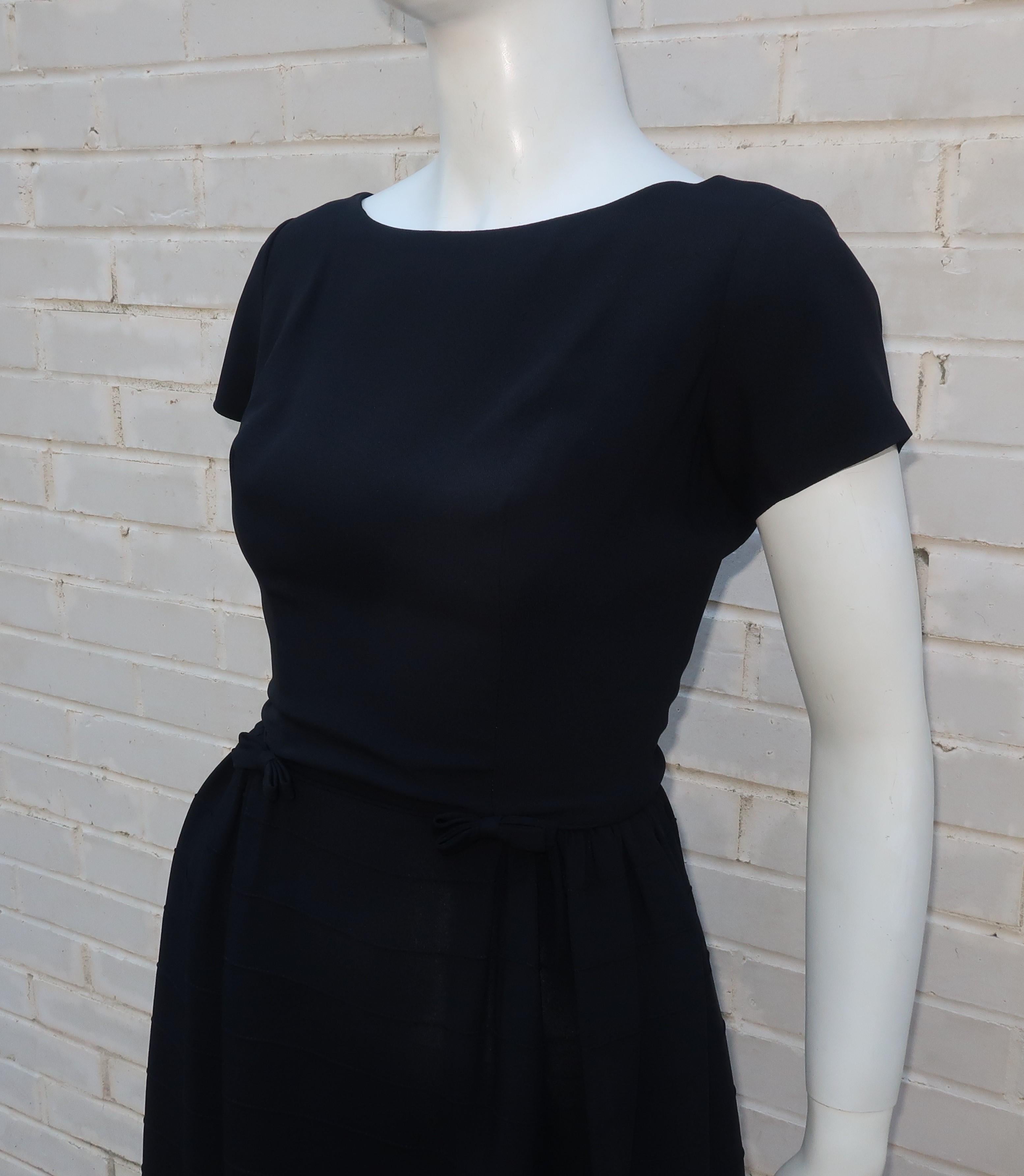 Classic 1950's Best & Company Little Black Dress With Bows 1