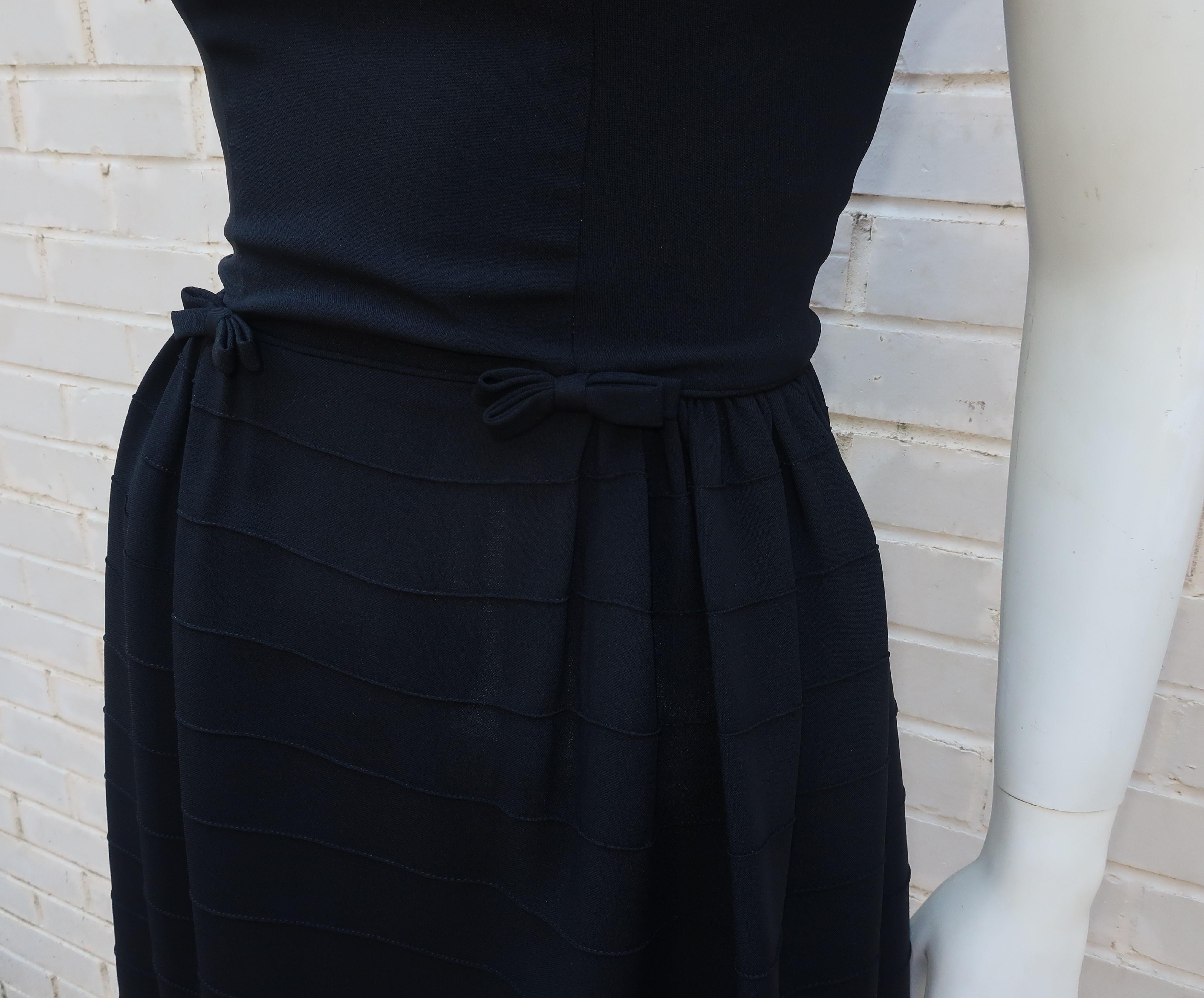 Classic 1950's Best & Company Little Black Dress With Bows 2