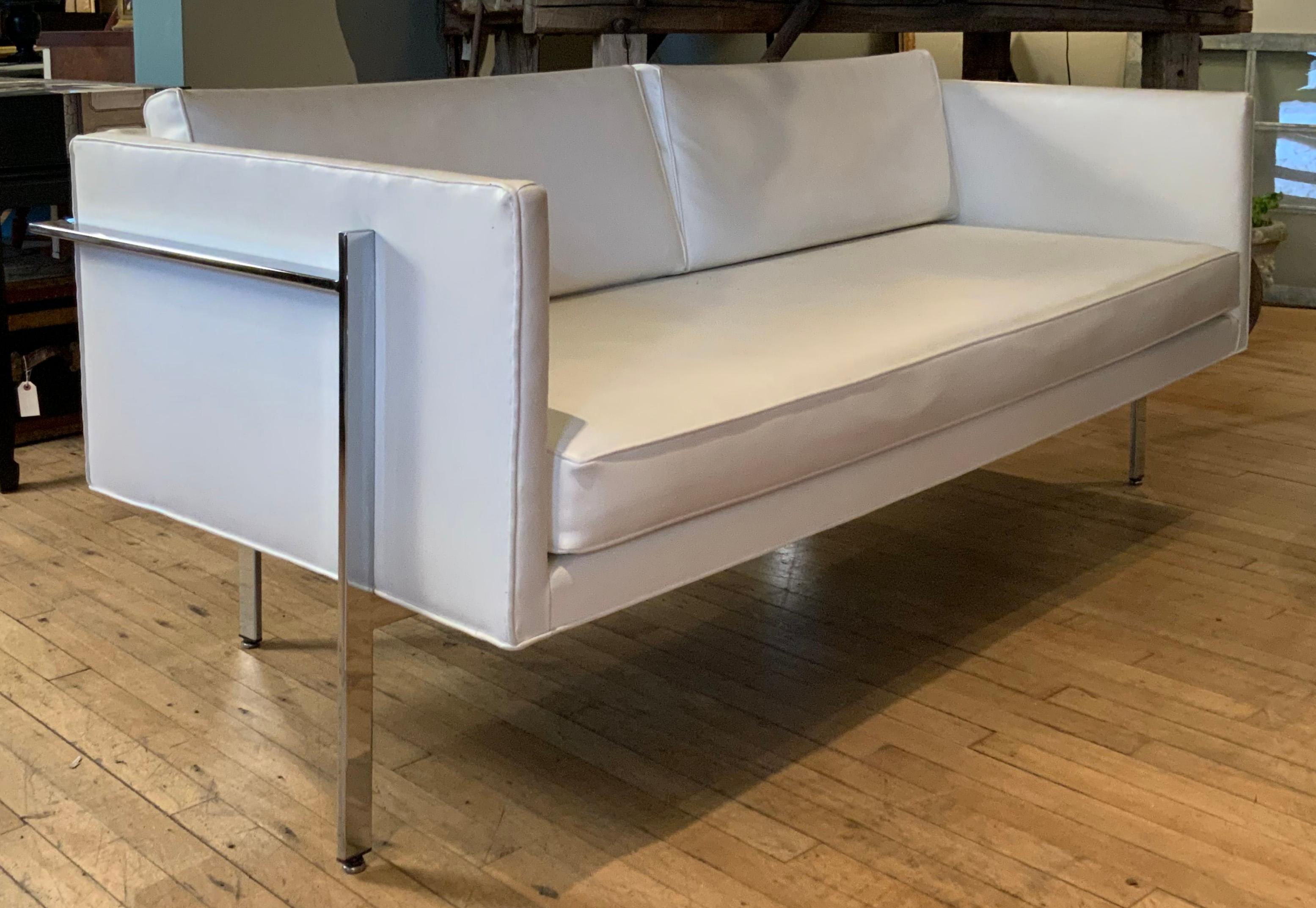 Mid-Century Modern Classic 1950's Chrome Frame Sofa by Milo Baughman