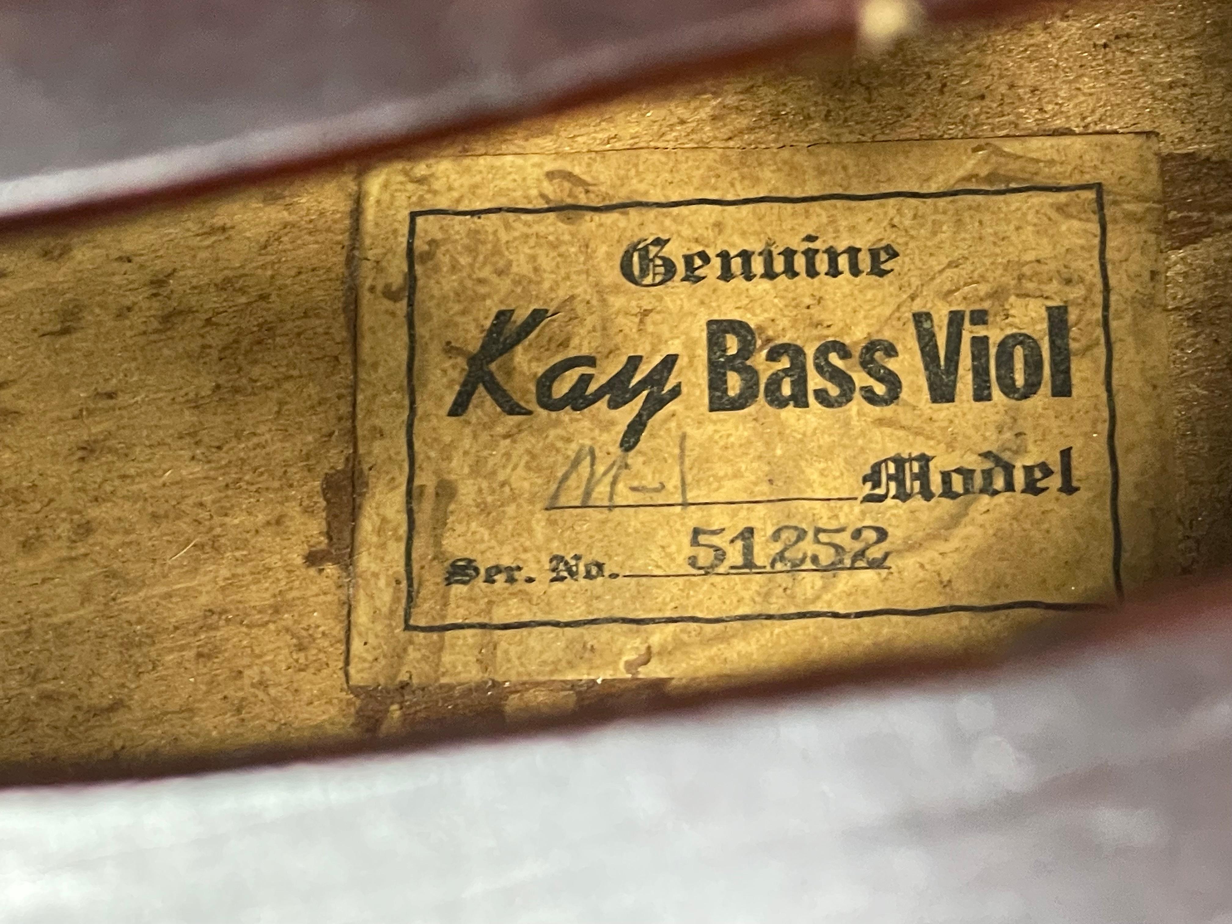 Classic 1950s Kay M 1 Upright String Bass, Standard 3/4 size en venta 12