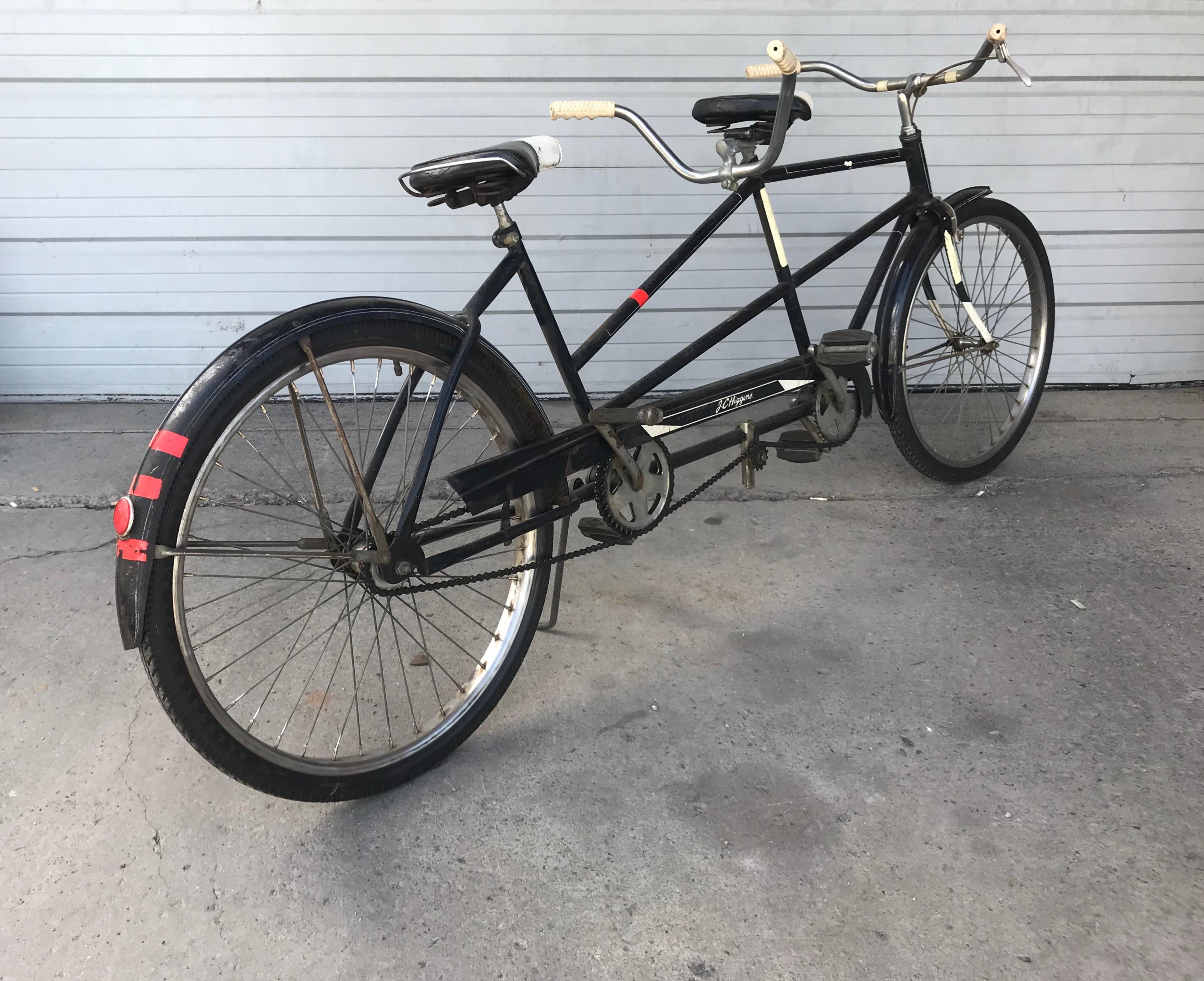 Mid-Century Modern Classic 1950s Tandem Bike, Bicycle Built for Two by J C Higgins