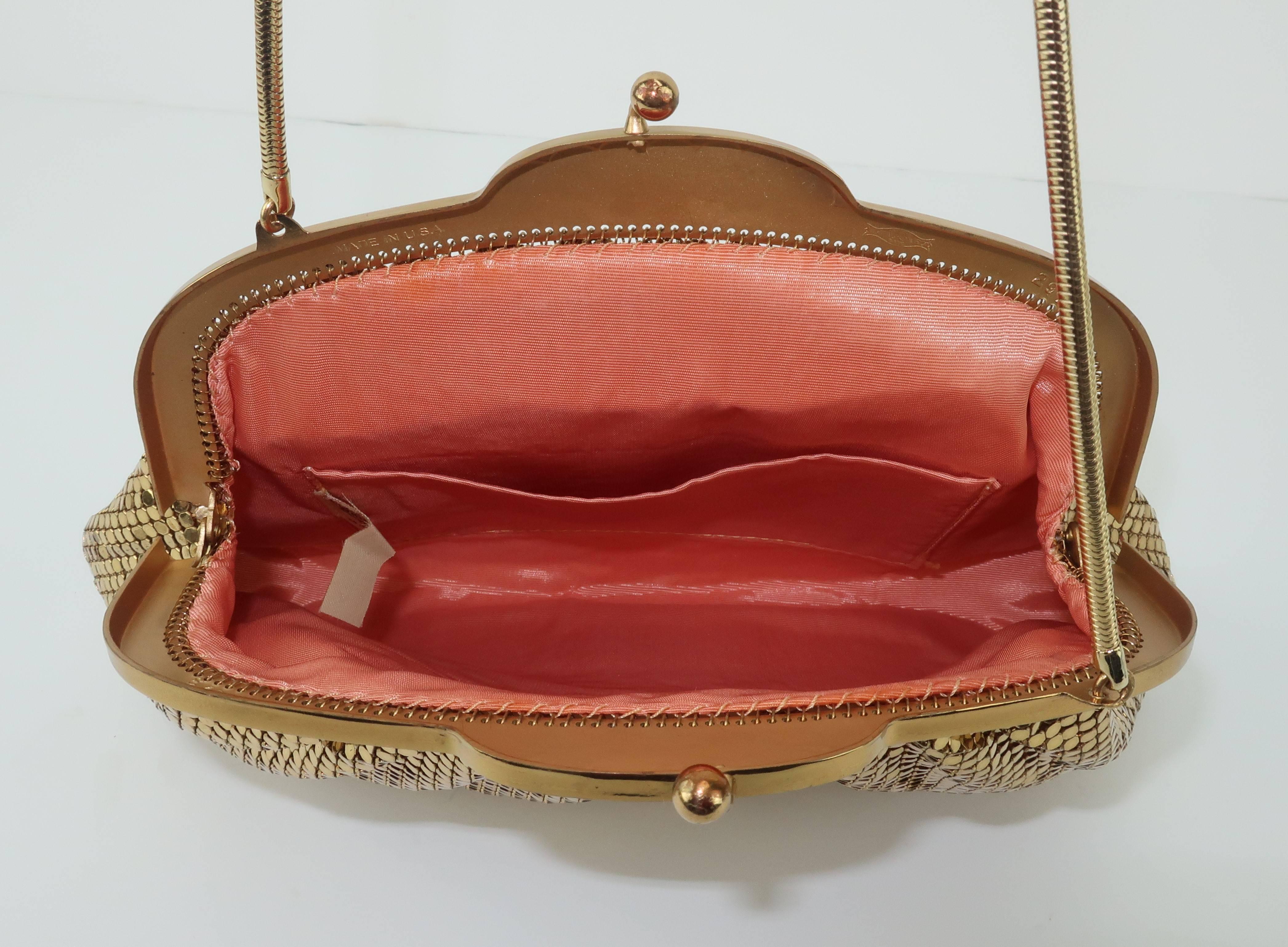 Classic 1950’s Whiting & Davis Gold Mesh Evening Handbag 2