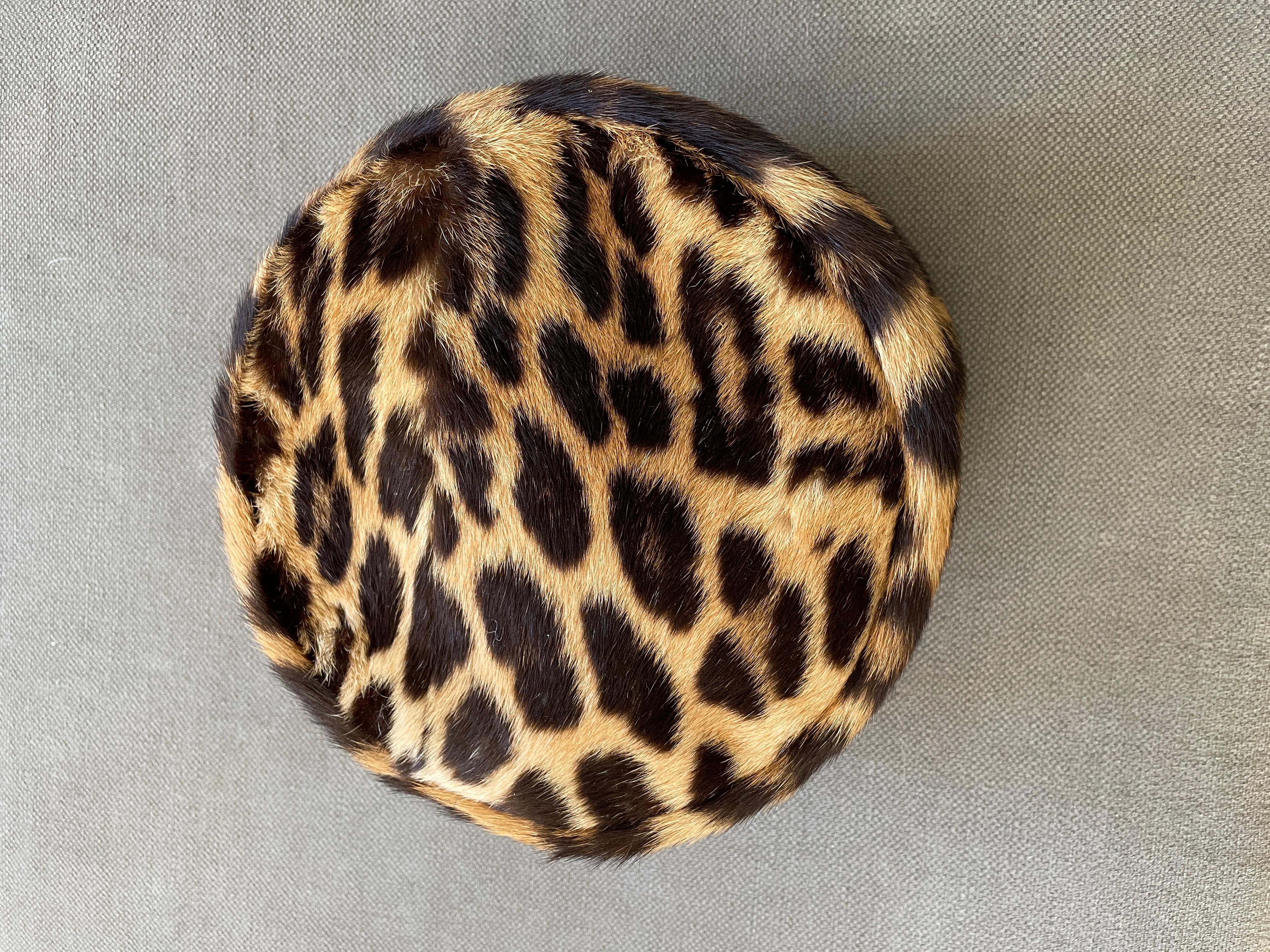 Classic 1960 Animal Print Pillbox Hat 1