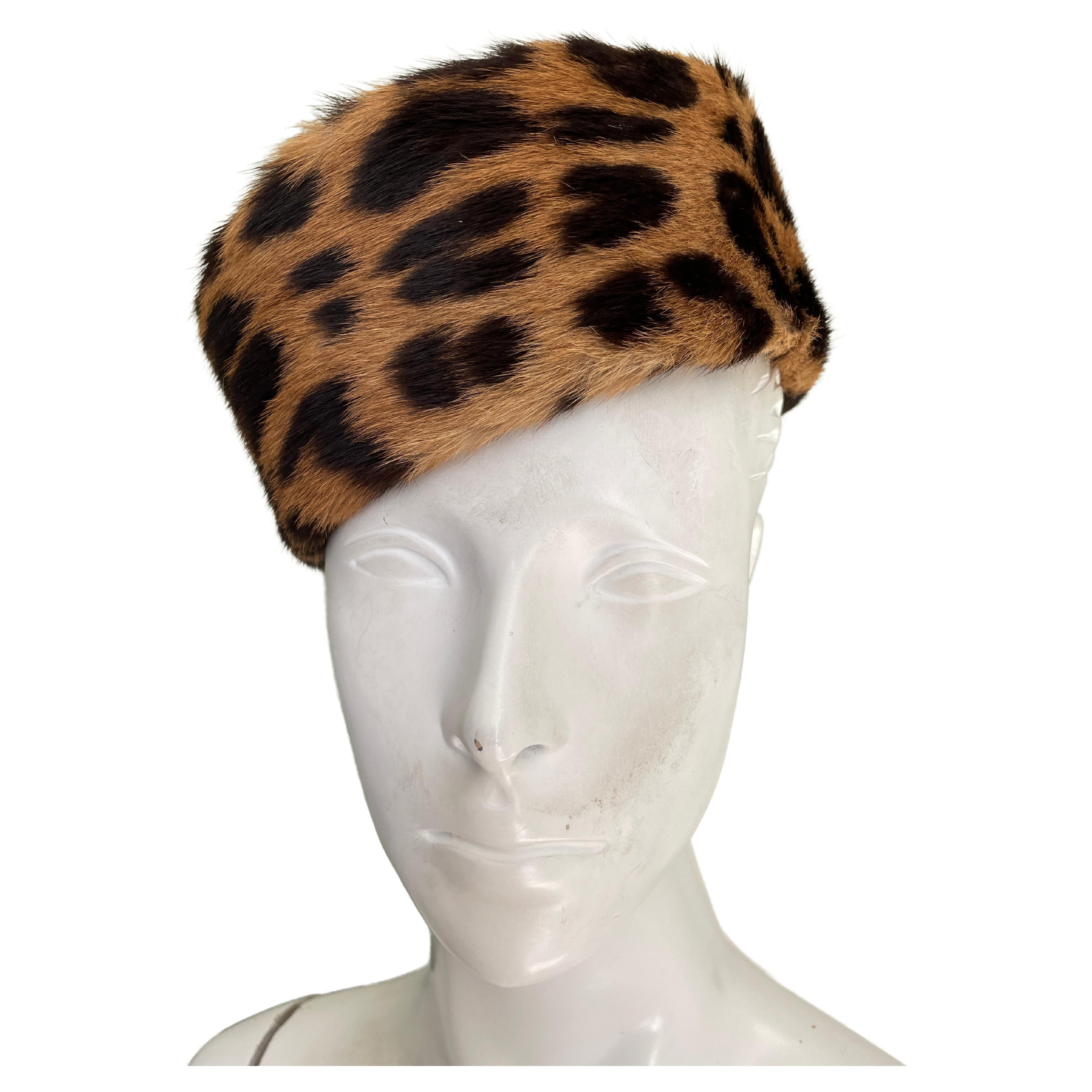 Classic 1960 Animal Print Pillbox Hat