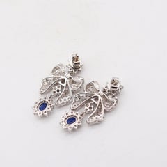 CLASSIC 1960 Dangle Earrings In 14Kt White Gold With Diamonds & Sapphires