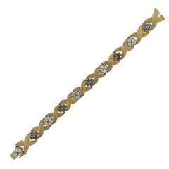 Classic 1960s Sapphire Diamond Gold Bracelet
