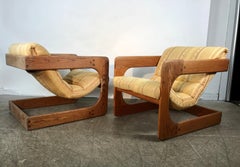 Sedie da salotto classiche Cantilvered degli anni '70 di Lou Hodges, California Design Group