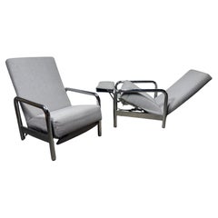 Classic 1970's Chrome Reclining Lounge Chairs by Milo Baughman