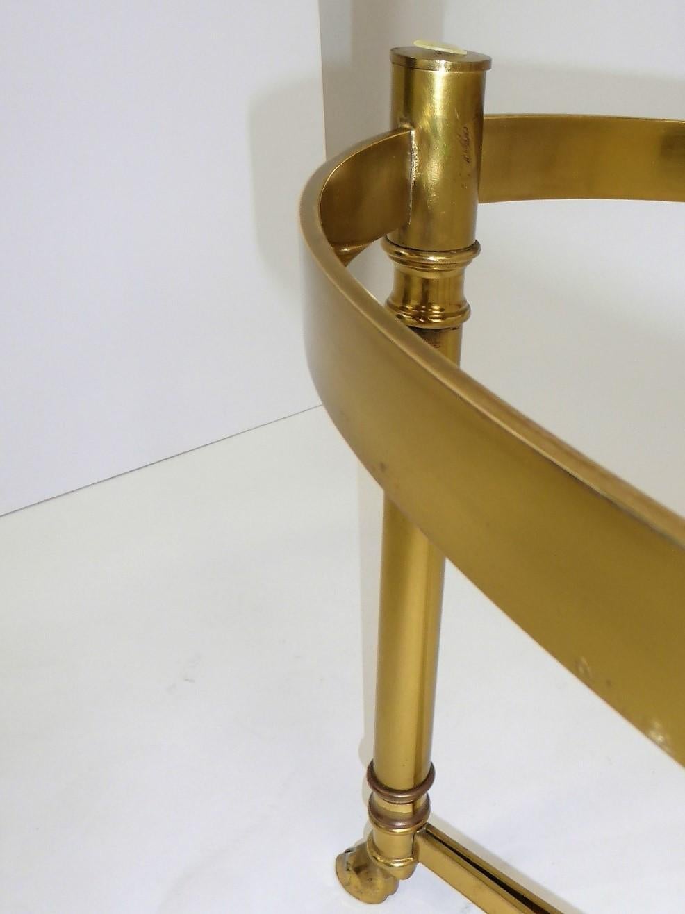 Classic 1970s Hollywood Regency Labarge Brass Hooved Foot Coffee Table 7