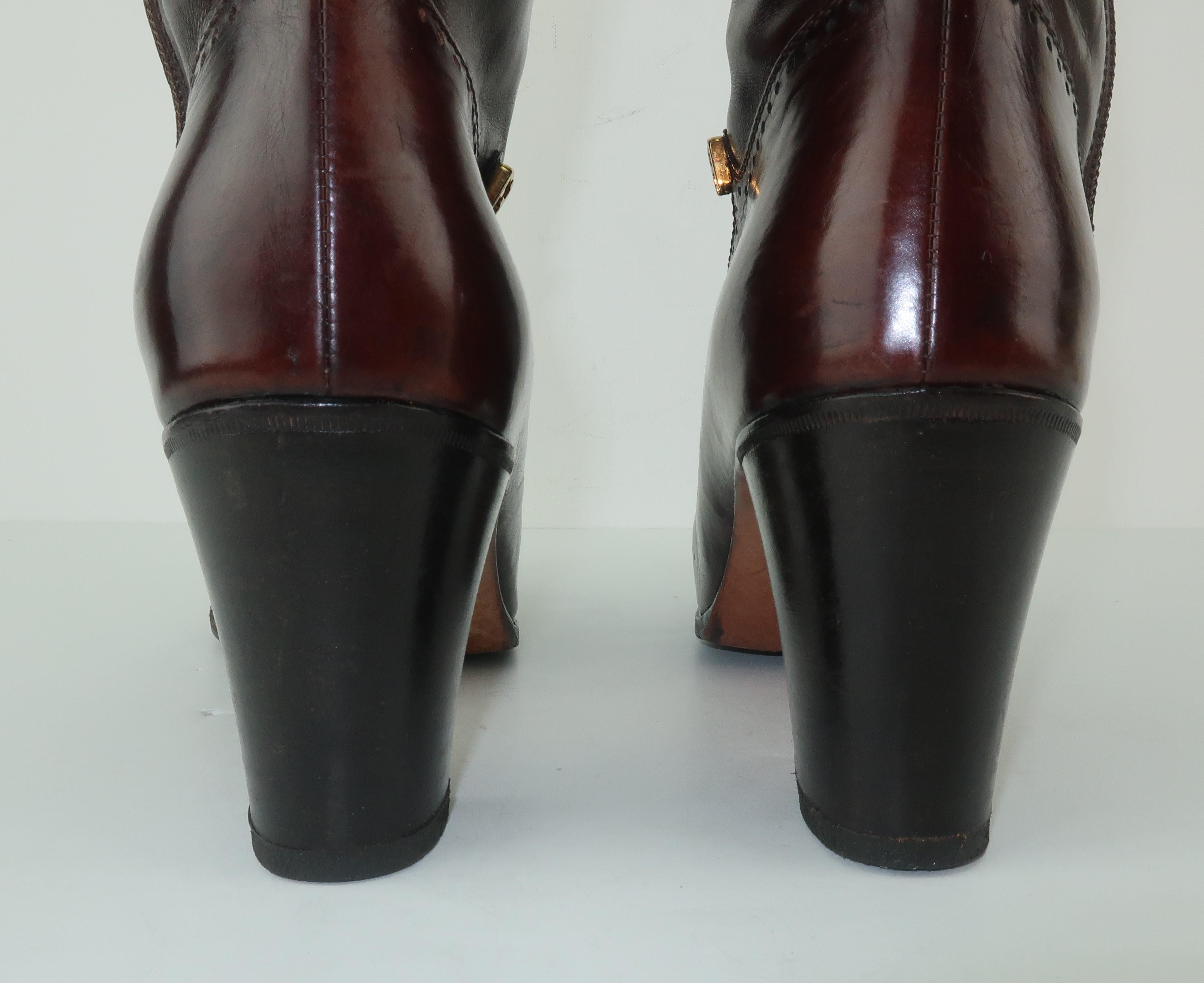 Classic 1970's Salvatore Ferragamo Dark Brown Leather Knee High Boots Sz 8AA 2
