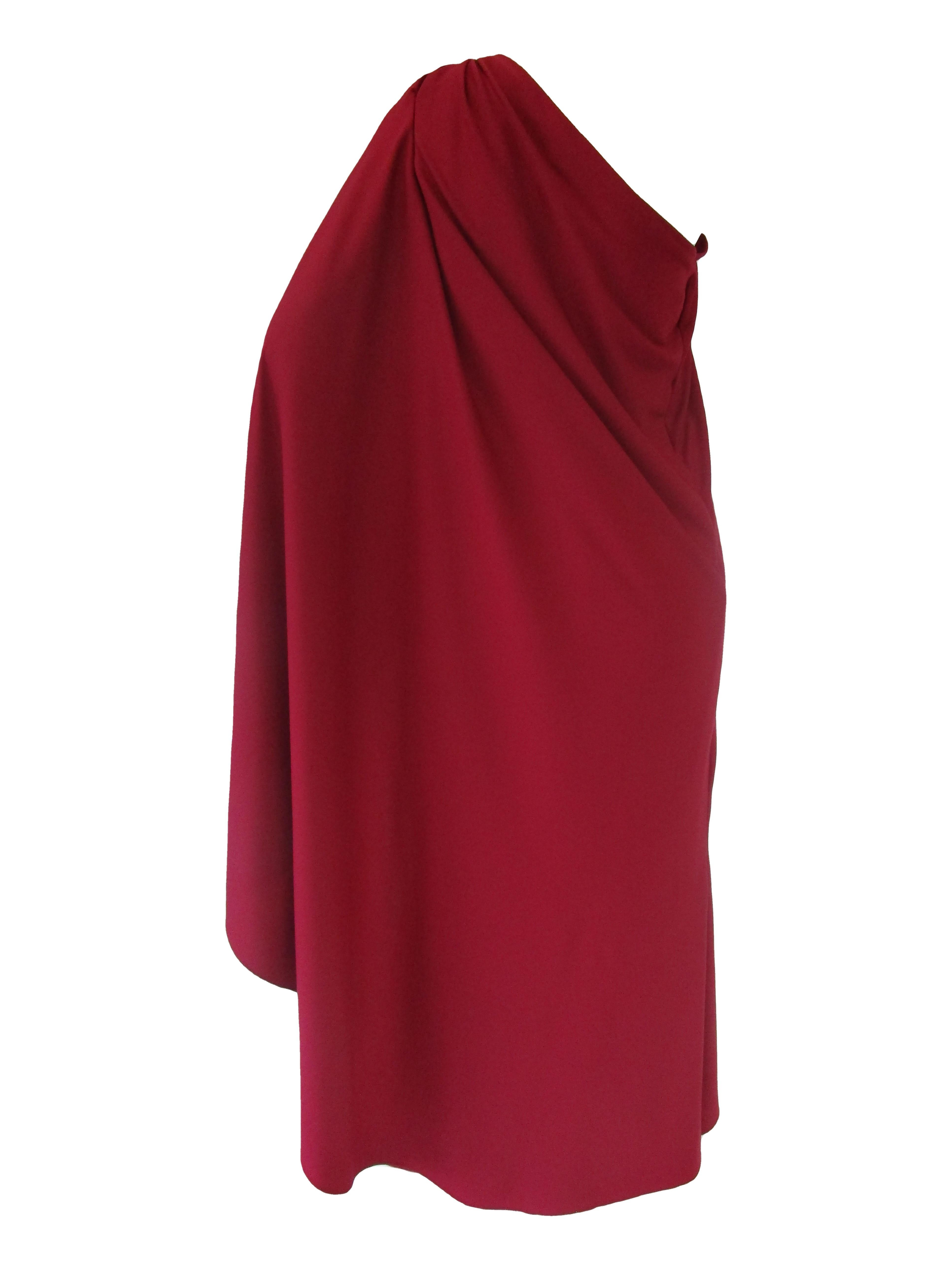 Women's or Men's Classic 1980’s Halston Red Grecian Jersey Dress 