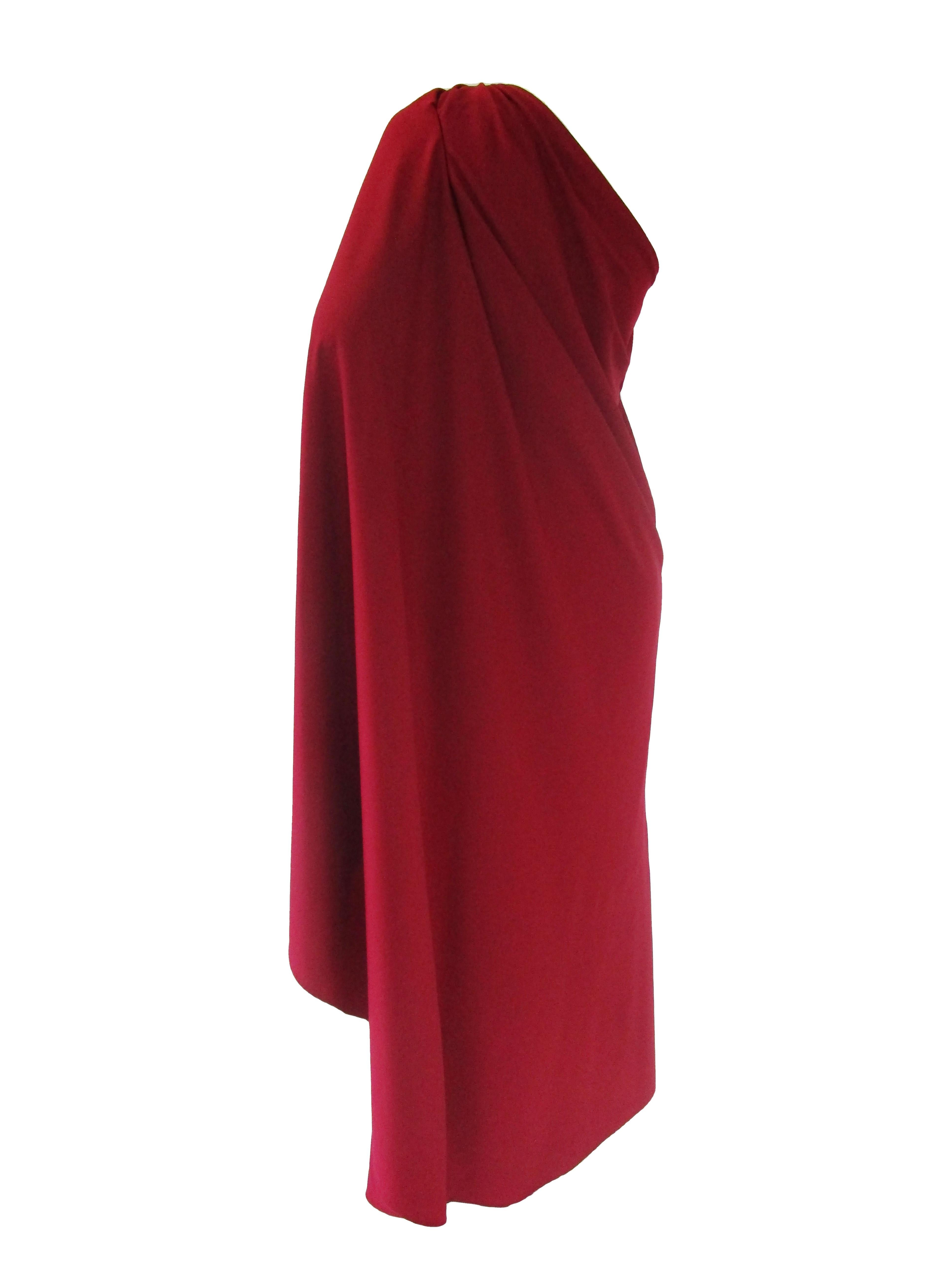 Classic 1980’s Halston Red Grecian Jersey Dress  1