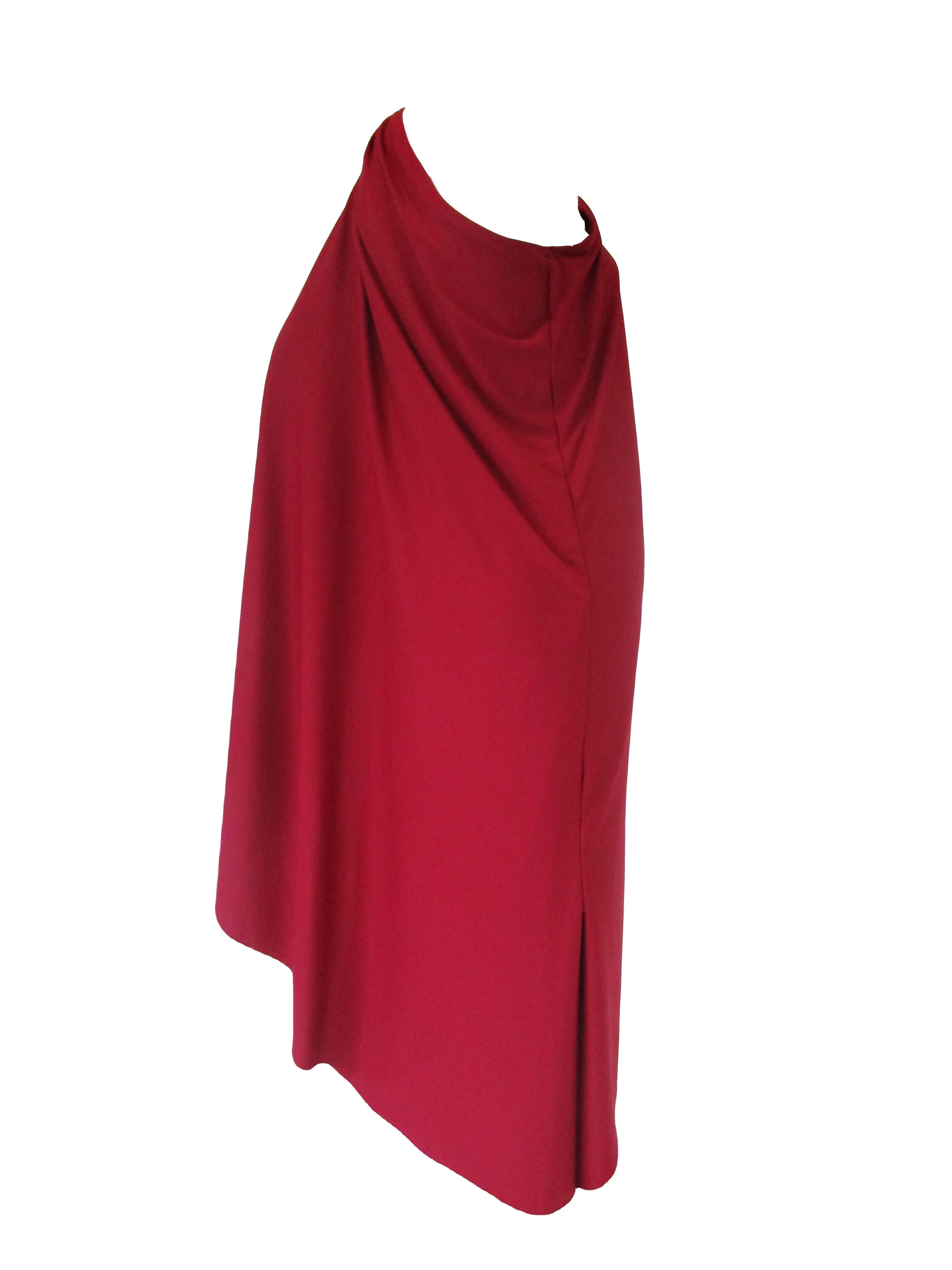 Classic 1980’s Halston Red Grecian Jersey Dress  2