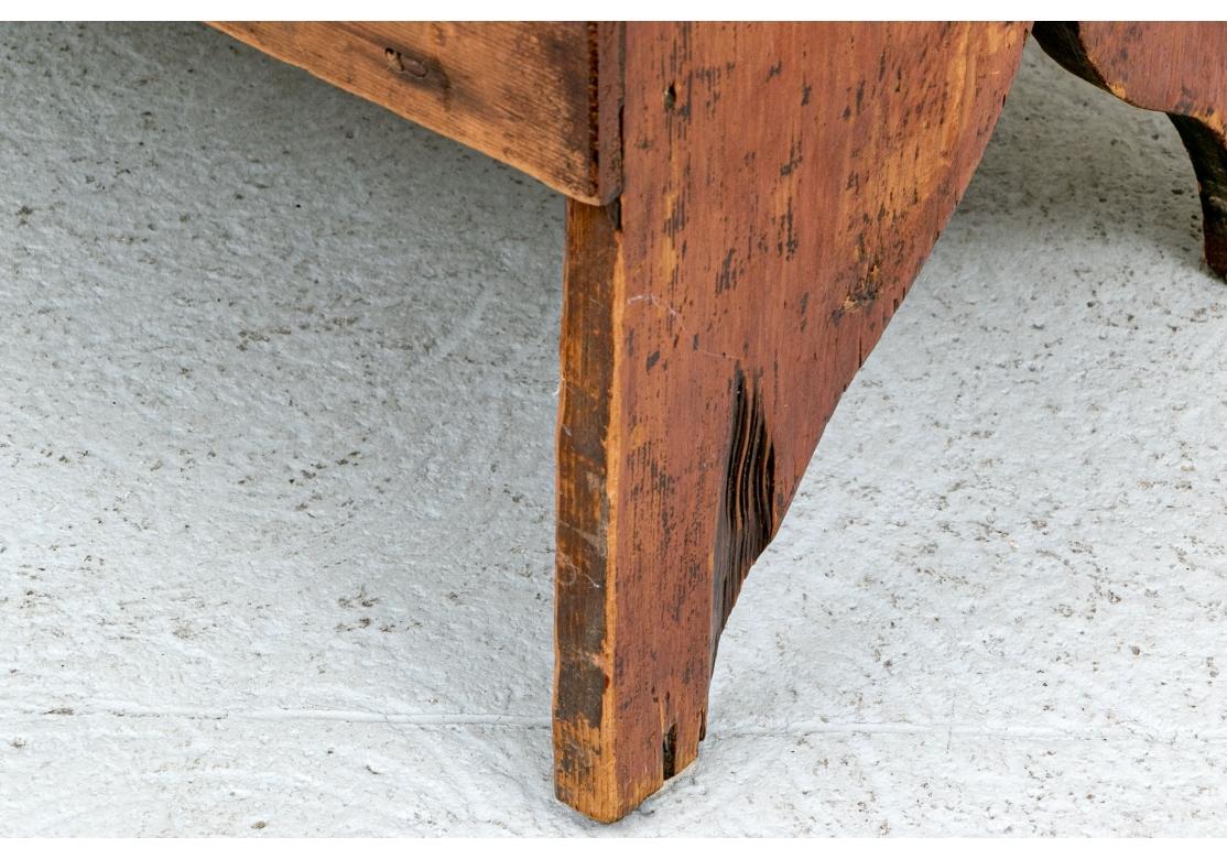Classic 19th. C. American Six Board Blanket Chest In Distressed Condition In Bridgeport, CT