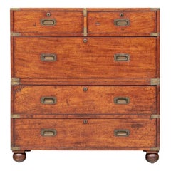 Classic 19th C. Two Part Campaign Chest