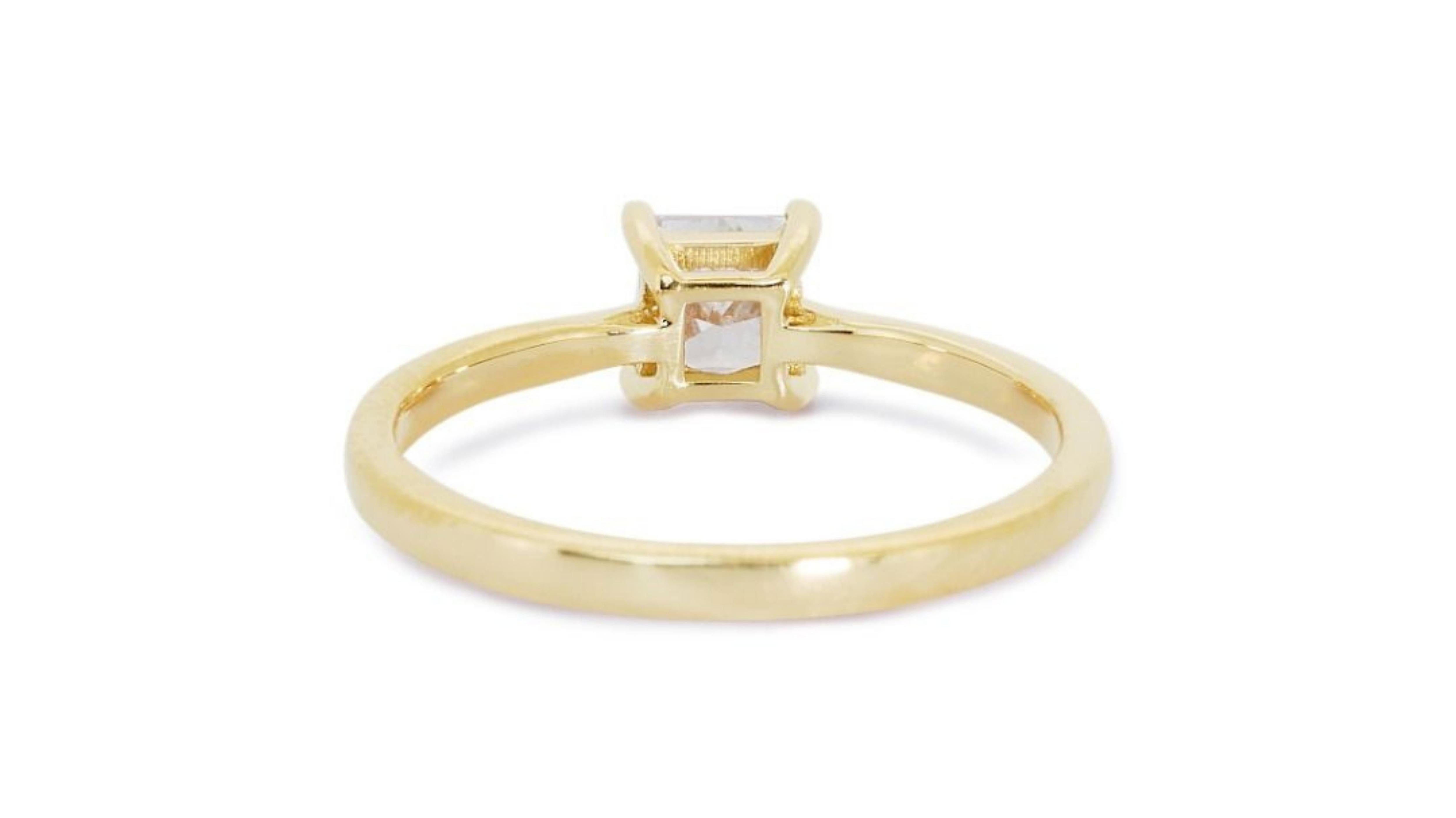 Classic 1ct. Square Modified Brilliant Solitaire Diamond Ring For Sale 2