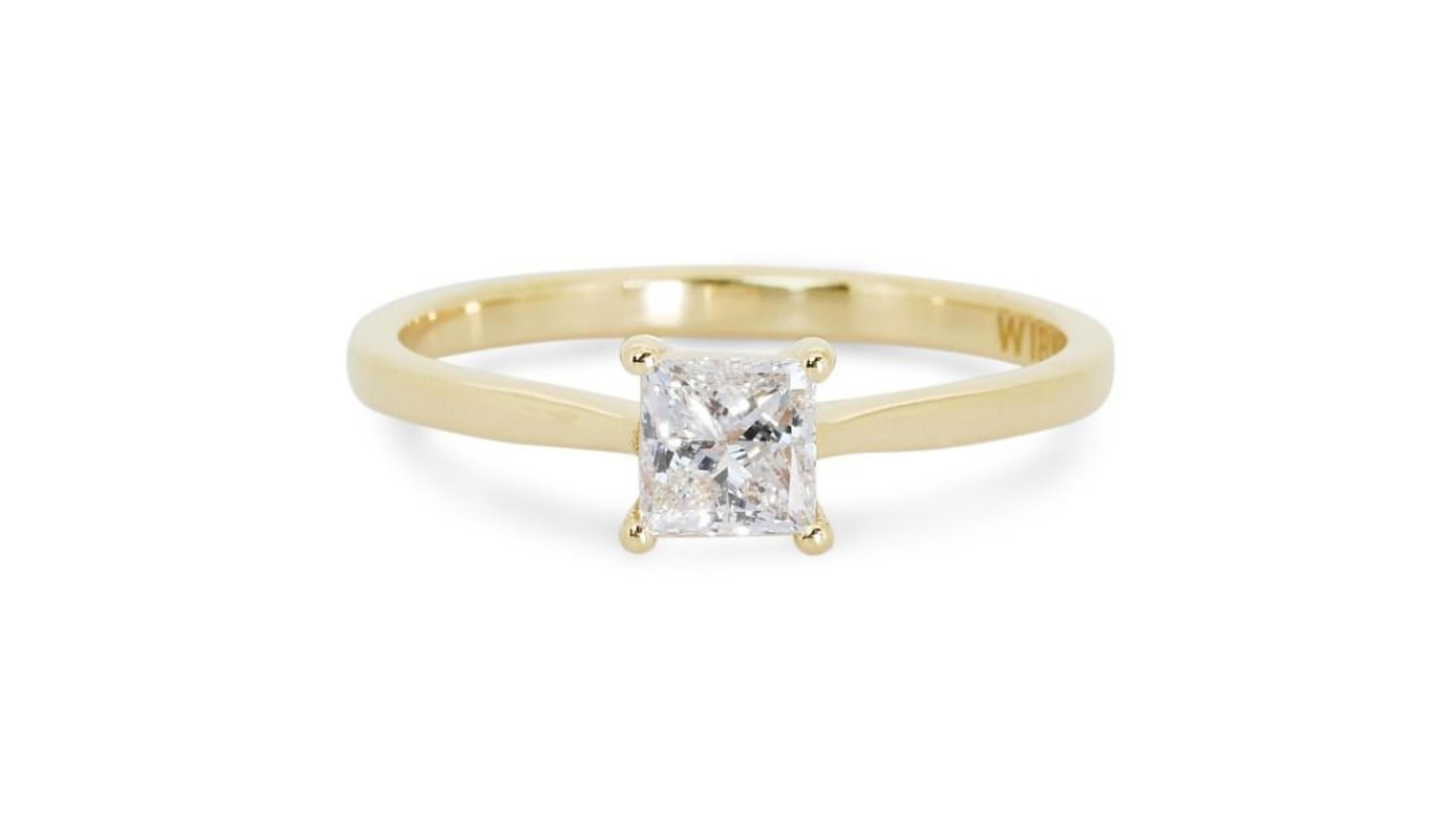 Classic 1ct. Square Modified Brilliant Solitaire Diamond Ring For Sale 4