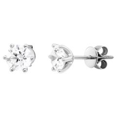 Klassische 2 Karat Diamant-Ohrringe aus weißem 14k Gold für ihr