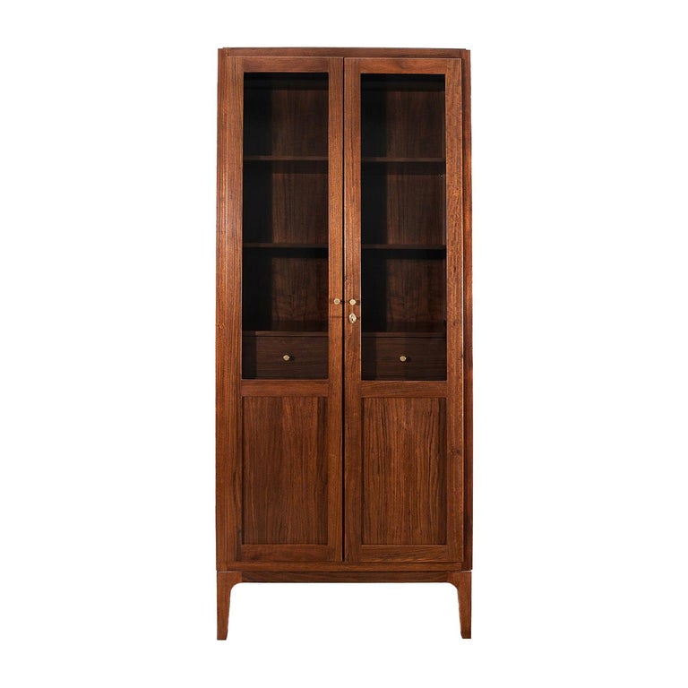 Classic 2Doors Walnut Bookcase For Sale at 1stDibs
