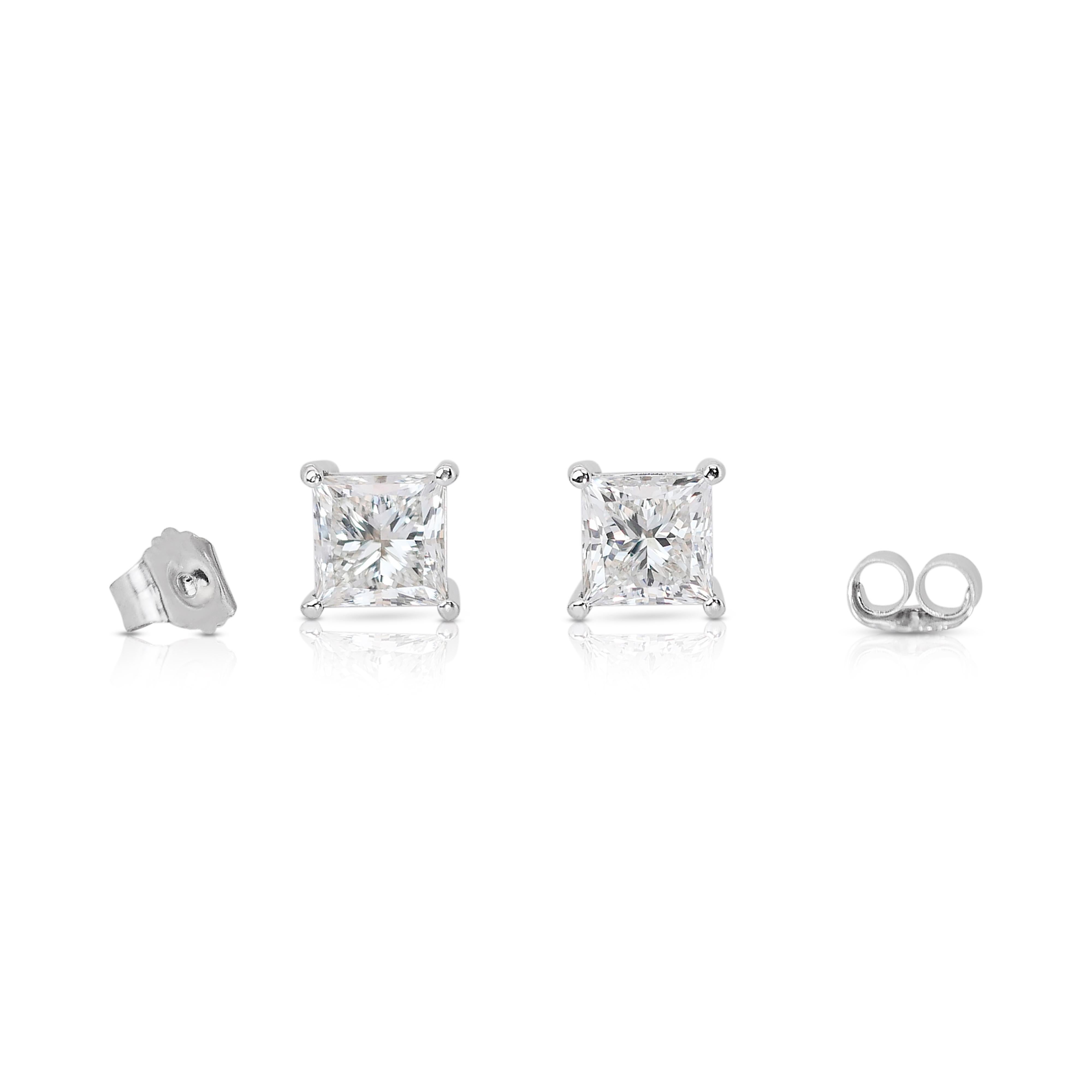TILDA BOX CLASSIC SILVER DIAMOND STUD EARRINGS