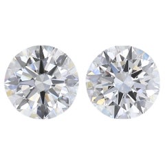 Classic 2.01ct Triple Excellent Ideal Cut Pair of Round Diamonds - GIA Certified