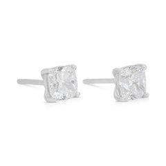 Classic 2.02ct Diamonds Stud Earrings in 18k White Gold - IGI Certified