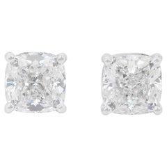 Pendientes clásicos de oro blanco de 18k con diamantes de 2,02 ct - Certificado IGI