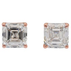 Classic 2.03ct Diamonds Stud Earrings in 18k Rose Gold - IGI Certified