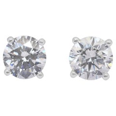 Pendientes clásicos de oro blanco de 18k con diamantes de 2,03 ct - Certificado IGI