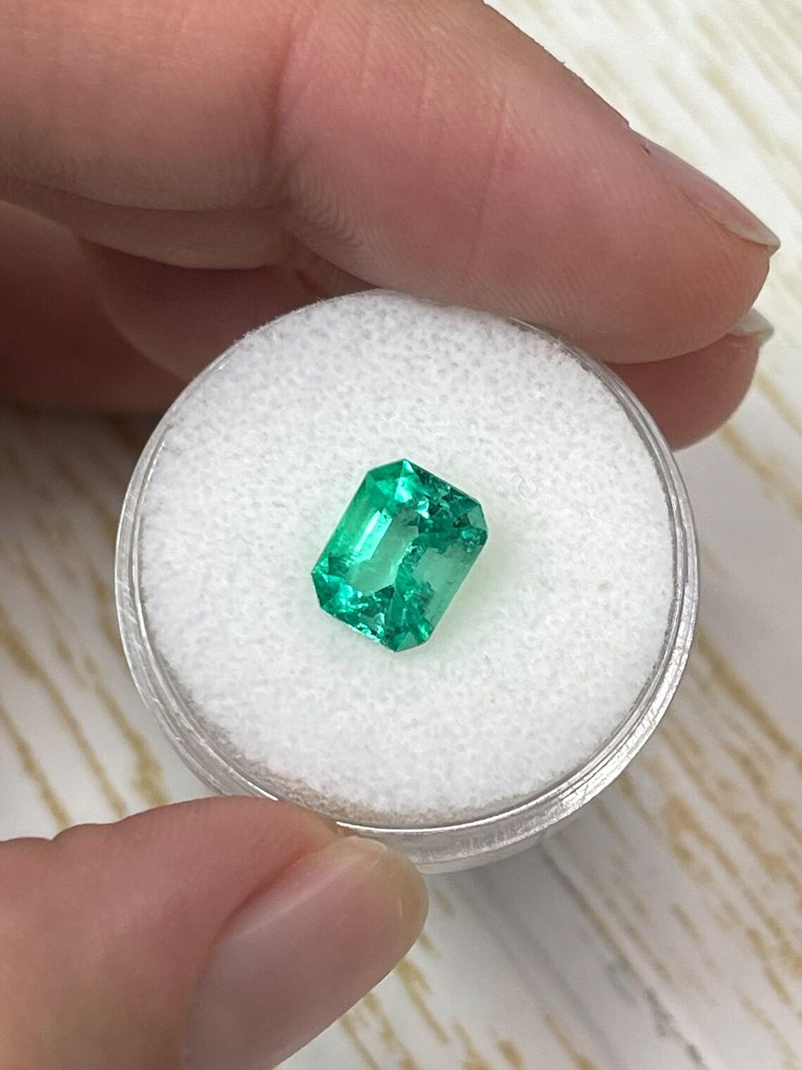Classic 2.07 Carat Muzo Green Emerald Cut Colombian Emerald Gem - May Birthstone In New Condition For Sale In Jupiter, FL