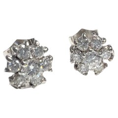 Classic 20th Century Contemporary  Diamant-Gold-Rosetten-Ohrringe