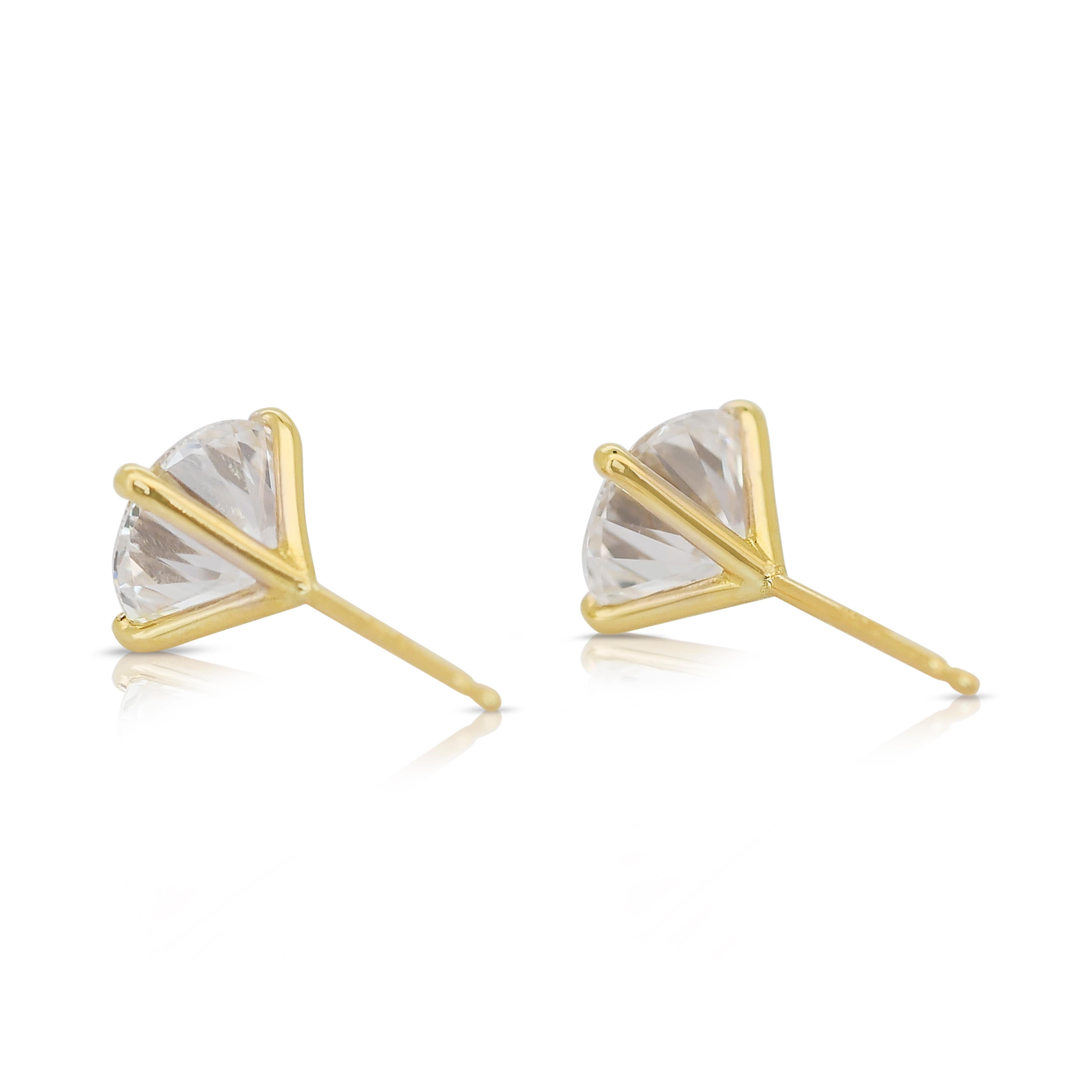 Classic 3.00ct Triple Excellent Ideal Cut Diamonds Stud Earrings - GIA Certified 1
