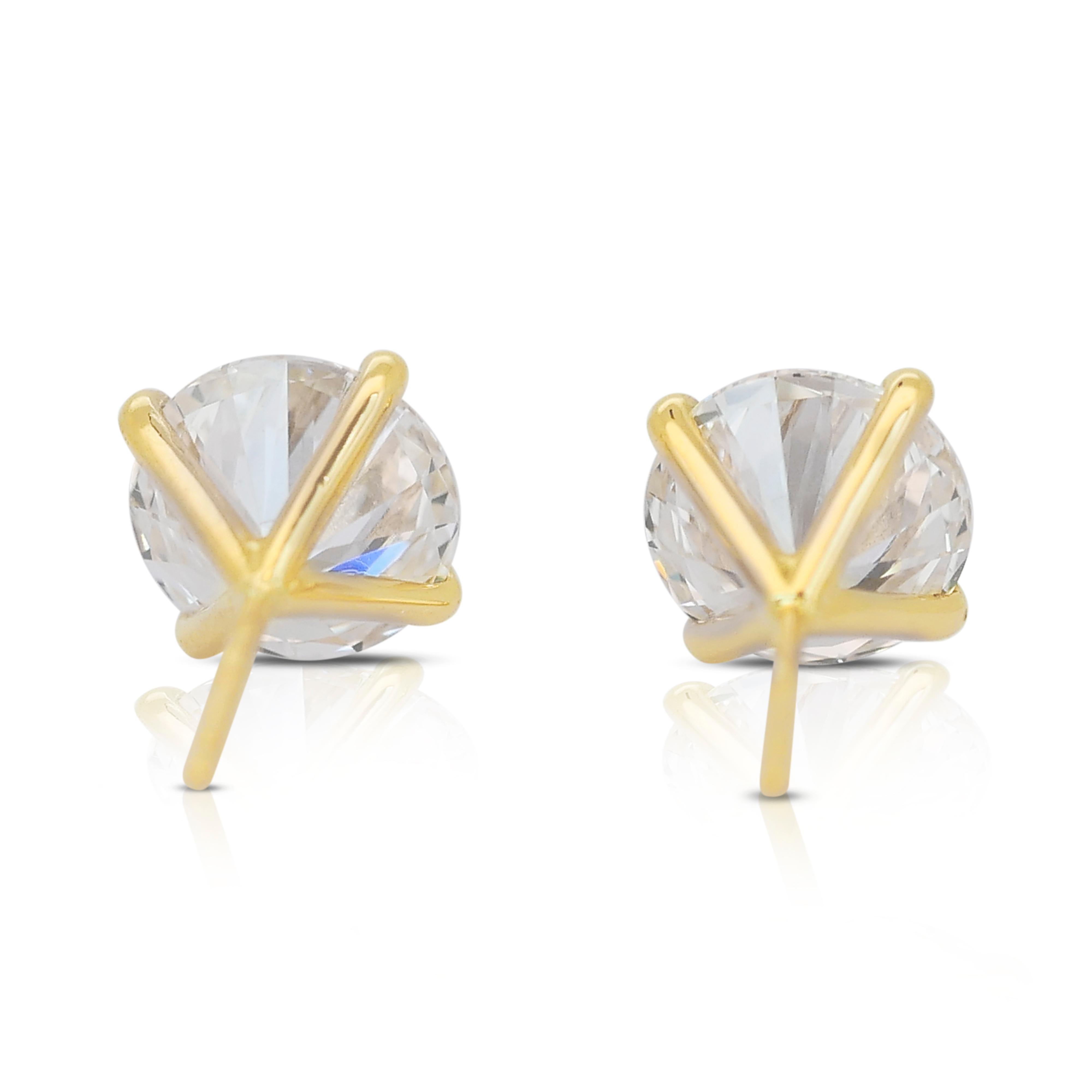 Classic 3.00ct Triple Excellent Ideal Cut Diamonds Stud Earrings - GIA Certified 2
