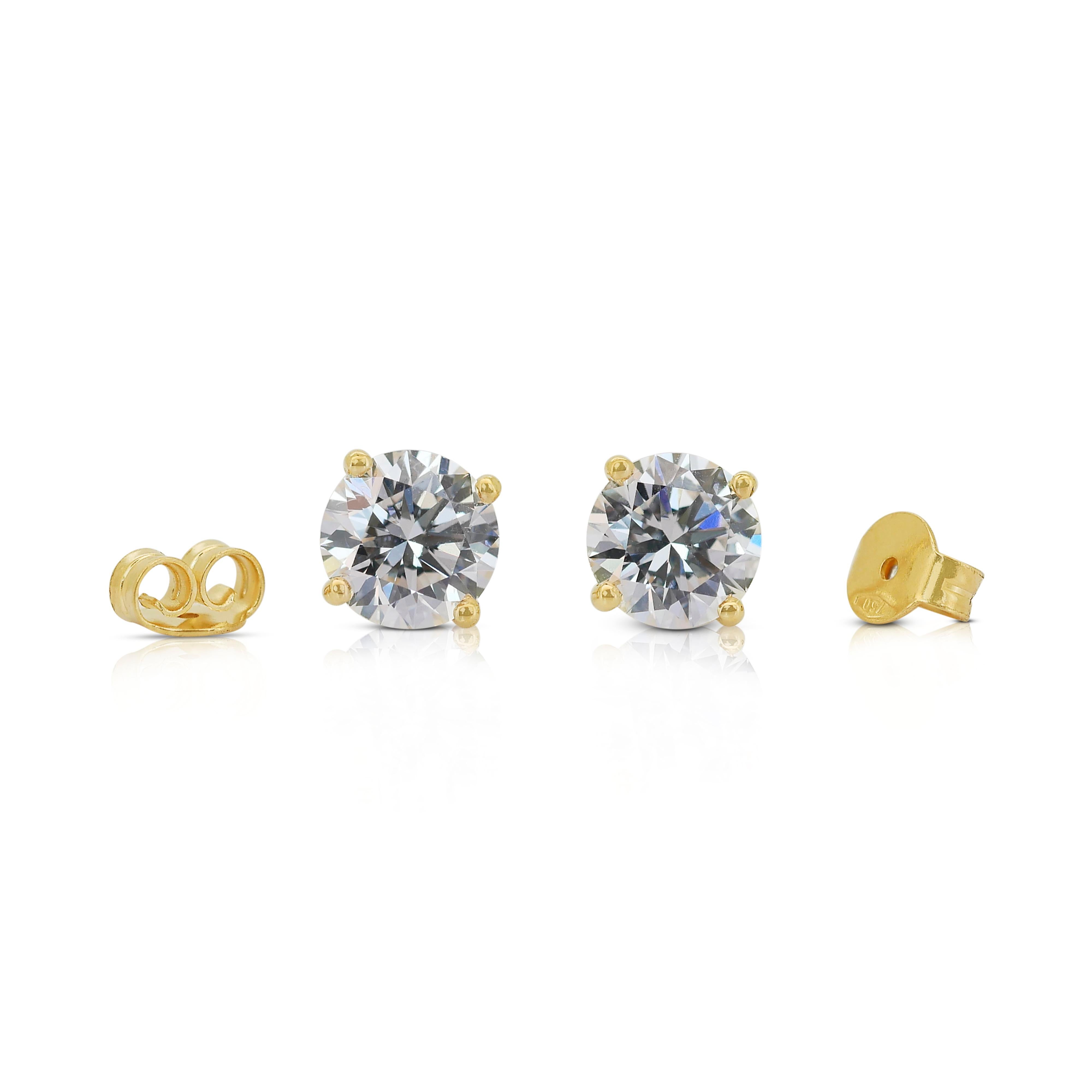 Classic 3.00ct Triple Excellent Ideal Cut Diamonds Stud Earrings - GIA Certified 3