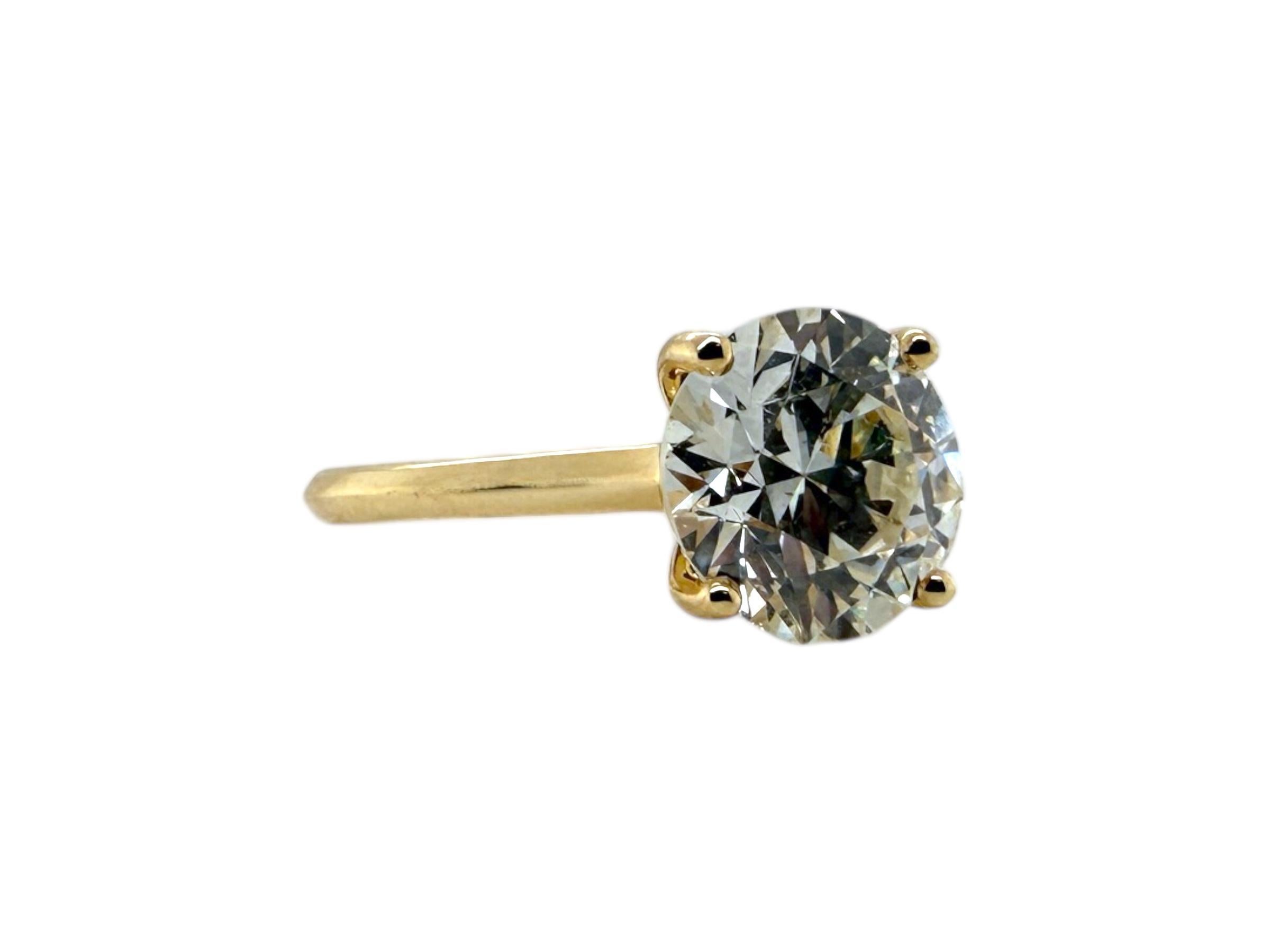 Classic 3.01 Carat Old European Cut Diamond Solitaire Engagement Ring GIA Excellent état - En vente à Montgomery, AL