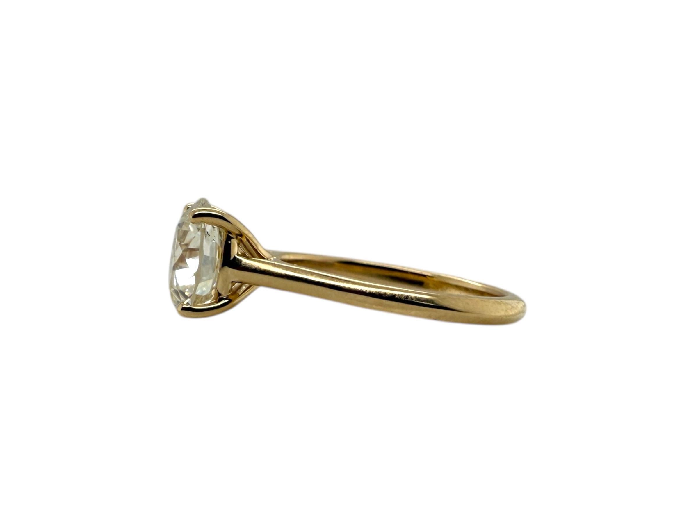 Classic 3.01 Carat Old European Cut Diamond Solitaire Engagement Ring GIA en vente 1