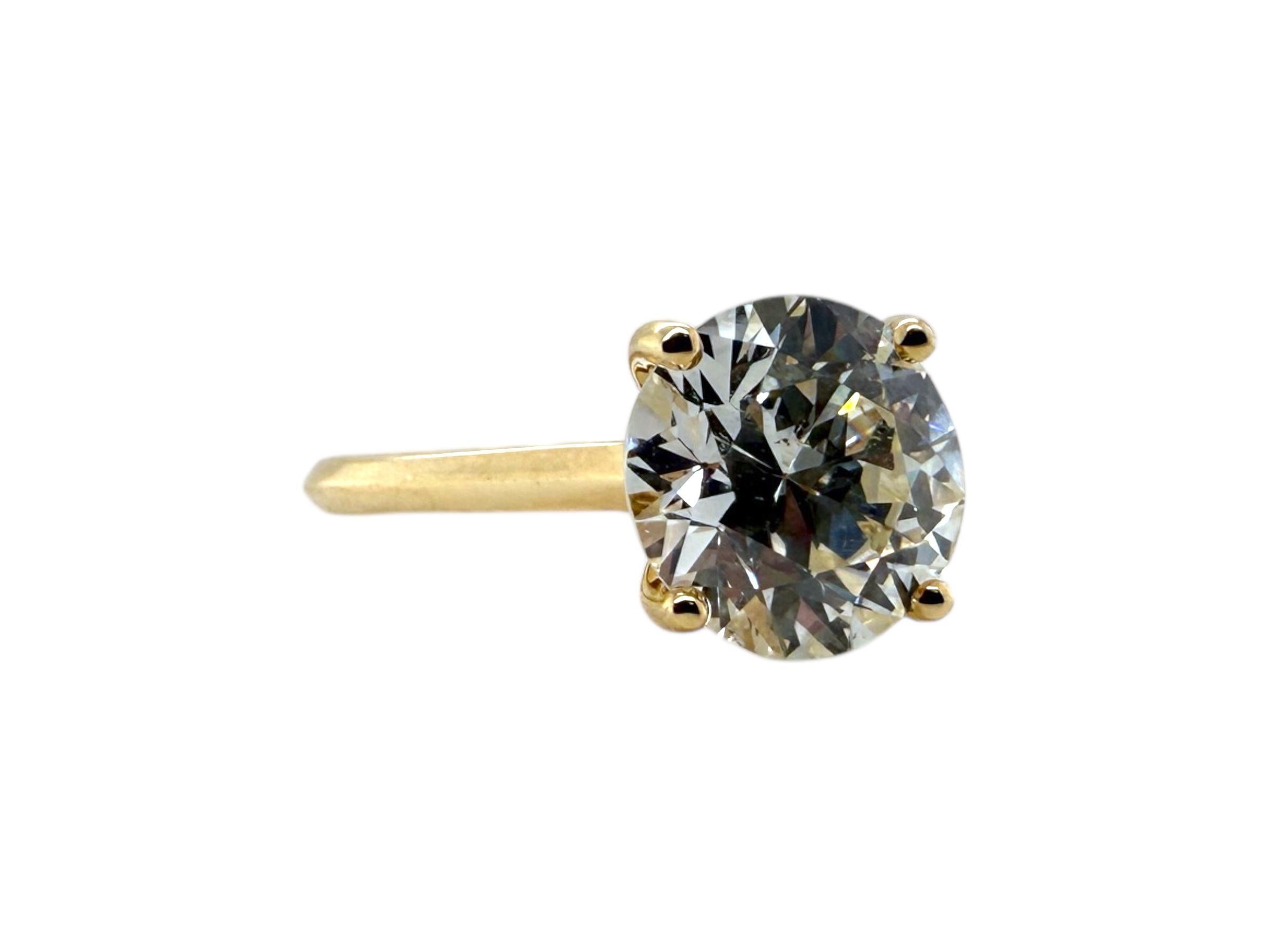 Classic 3.01 Carat Old European Cut Diamond Solitaire Engagement Ring GIA en vente 3