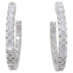 Classic 3.06 Carat Diamond Inside Out Hoop Earrings