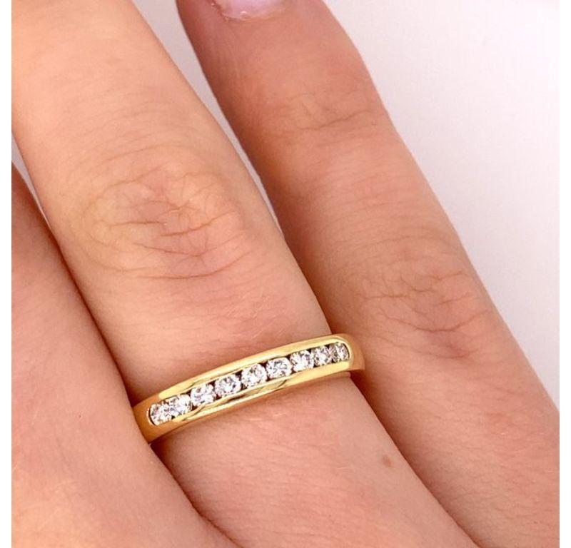 Round Cut Classic 3.5mm Wedding Band Set with 0.30ct of Diamonds in 18ct Yellow Gold For Sale