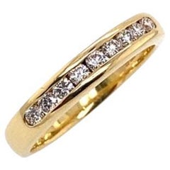 Used Classic 3.5mm Wedding Band Set with 0.30ct of Diamonds in 18ct Yellow Gold