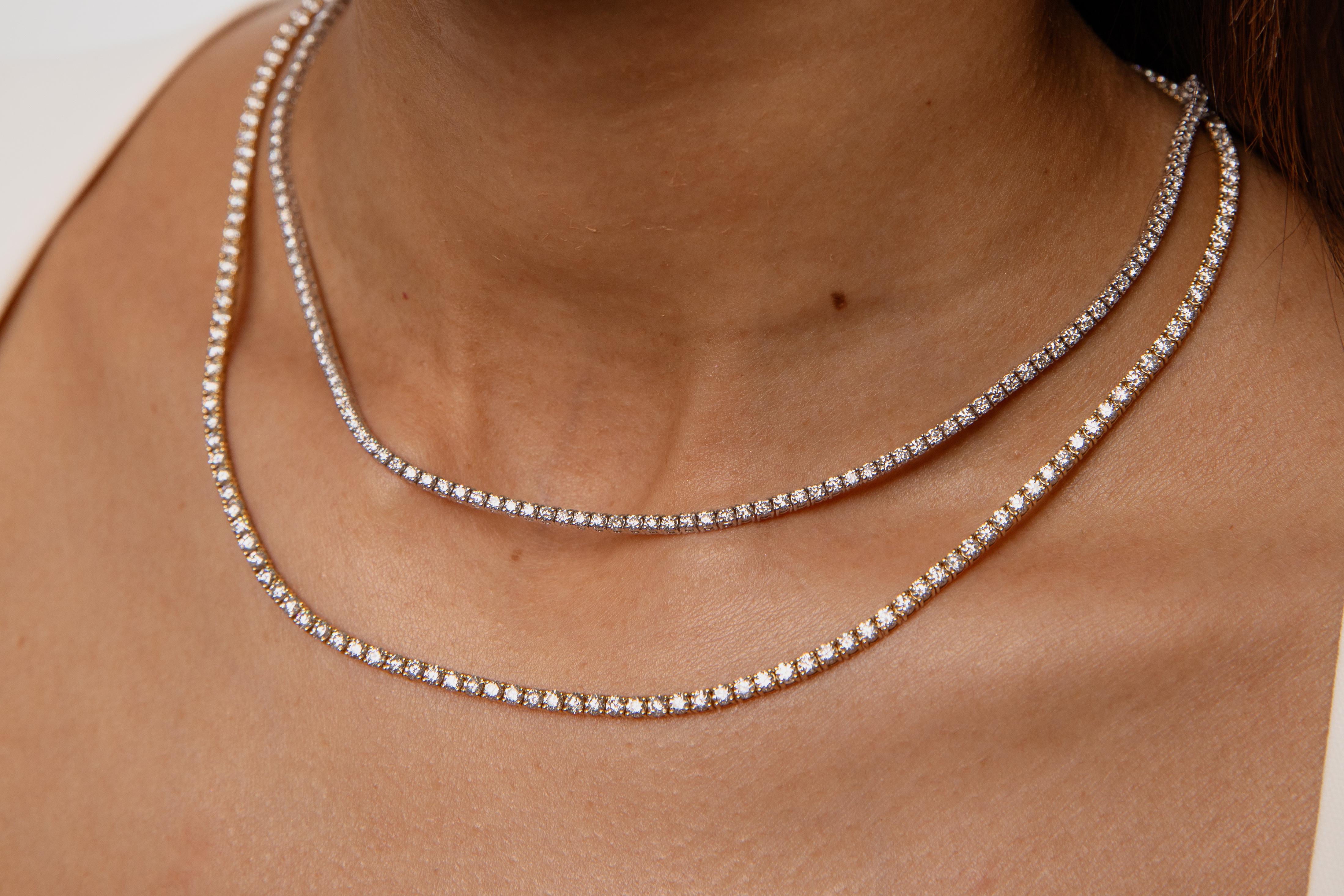 Classic 4 Prong Diamond Tennis Necklace 5.00 Carat total weight For Sale 2
