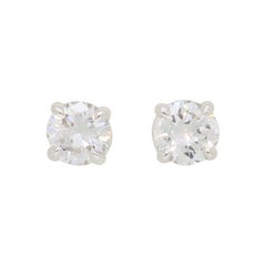 Classic 4-Prong Round Diamond Stud Earrings