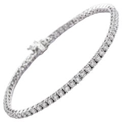 14 Karat White Gold Tennis Bracelet 4.00 Carats G-H SI