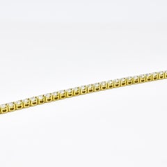 Natural Diamond  4.00 Ct  18k Yellow Gold Tennis Bracelet