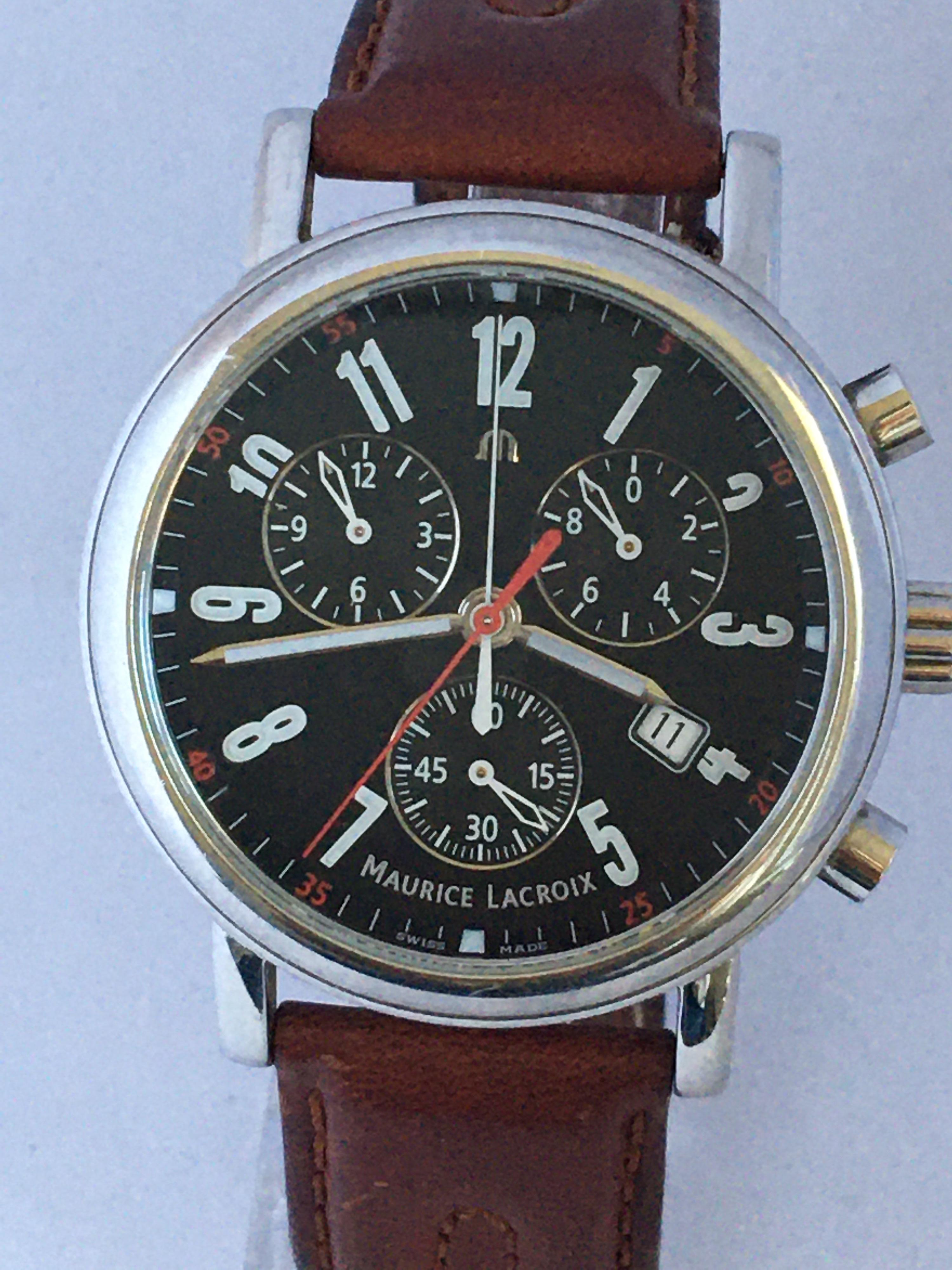 This charming pre-owned Quartz(Battery operated) Chronograph Watch is in good working condition and it is running well. 

This watch is a pre-owned but well look after condition. Please study the images carefully as form part of the description.