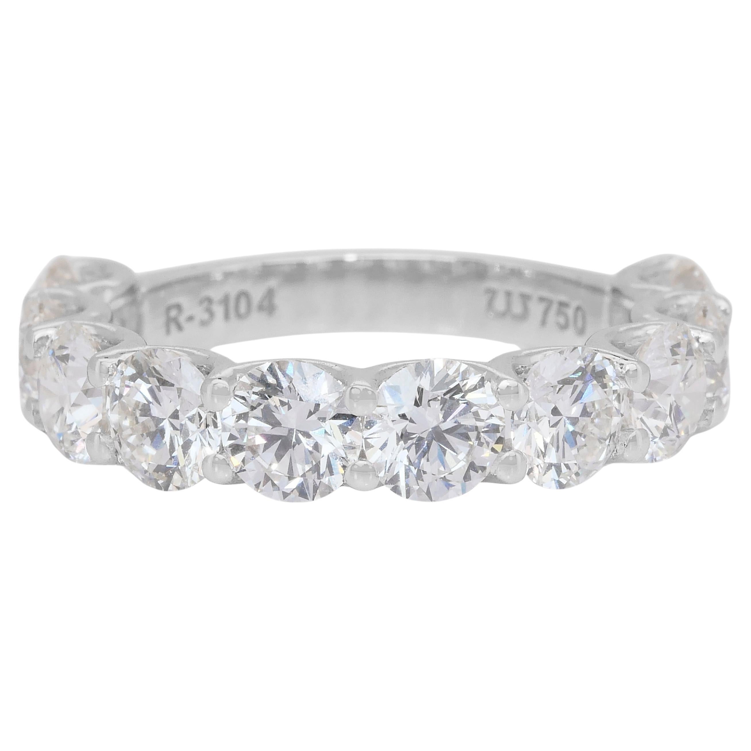 Anello classico con diamanti da 4,11 carati in oro bianco 18 carati - certificato IGI