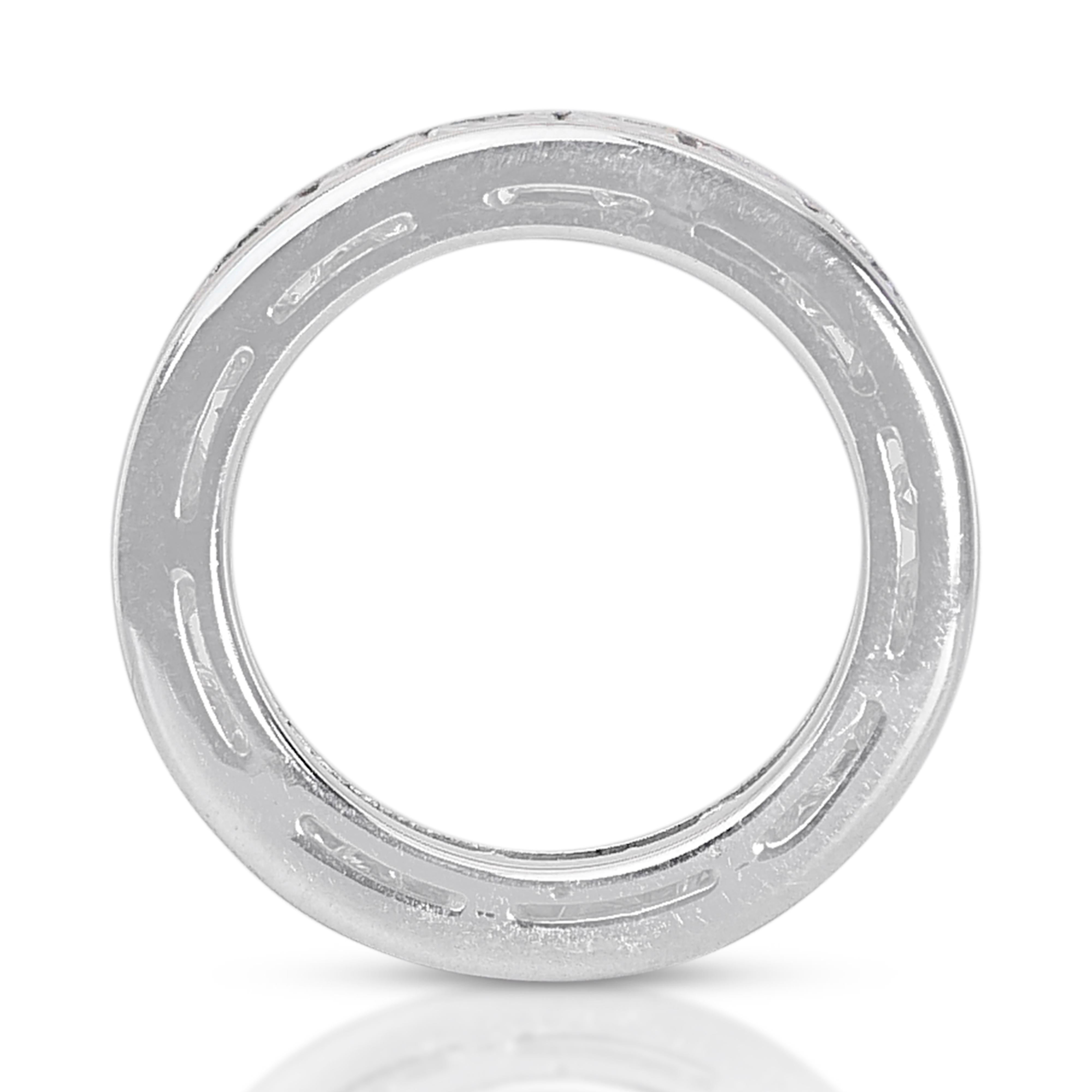 Dazzling 5ct Natural Diamond Princess Cut Platinum Ring For Sale 4
