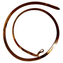 Klassische Classic Gauge Fischgrät-Halskette 14kt