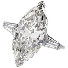 Classic 6.49 Carat Marquise Diamond Platinum  Engagement Ring